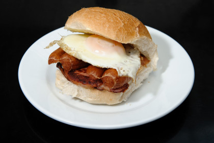 Bacon, Sausage and Egg Bap | Nostalgia Cafe